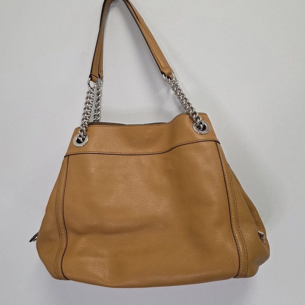 Coach 2017 Turnlock Edie Beige Camel Leather Shoulder Bag  Chain 36855 - Picture 6 of 16